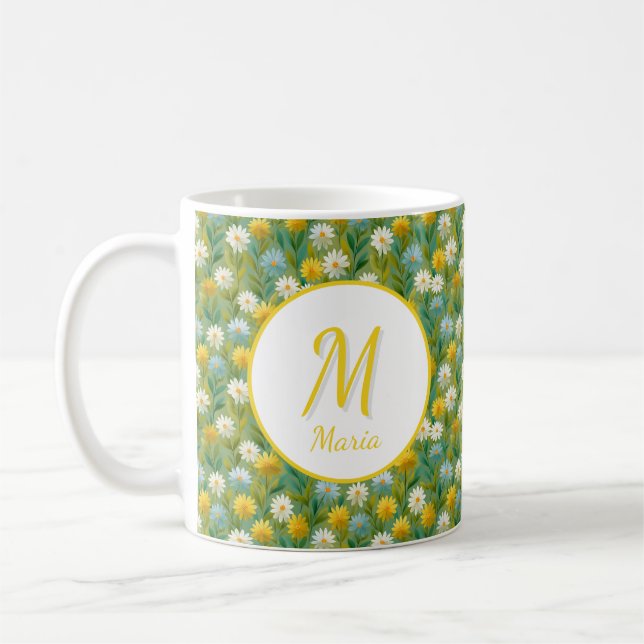 Mug Fleurs de printemps romantiques personnalisées (Gauche)