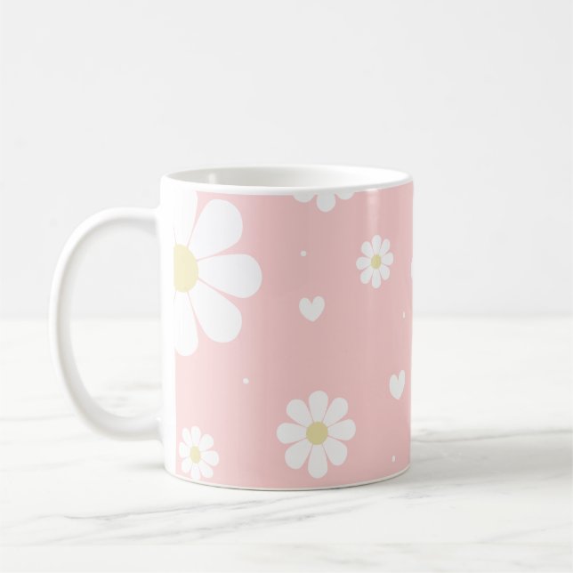 Mug Fleurs de printemps rose pâle (Gauche)