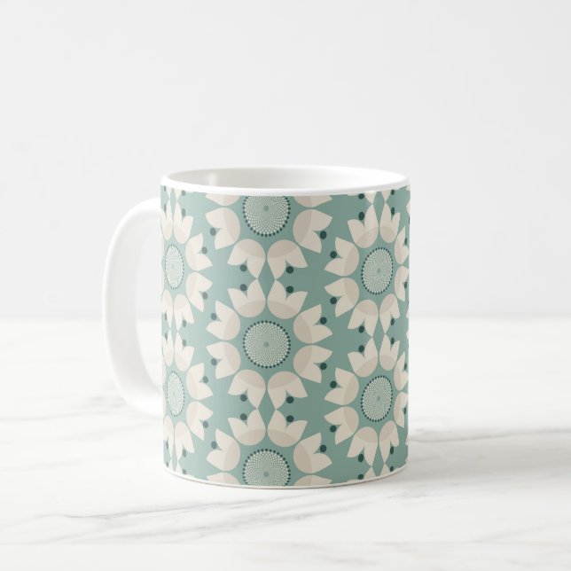 Mug Fleurs de printemps turquoise (Devant gauche)