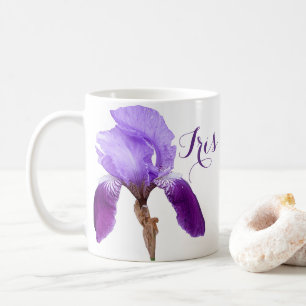 Mug Fleurs de printemps violettes personnalisables Iri
