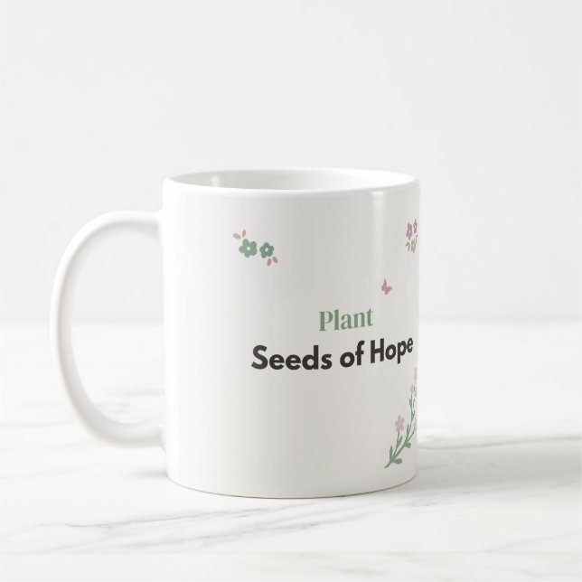 Mug Fleurs de professeur semer des graines d'espoir  (Gauche)