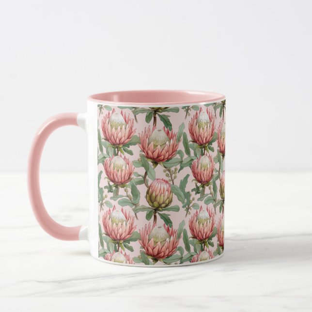 Mug Fleurs de Protea rose Motif végétal (Gauche)