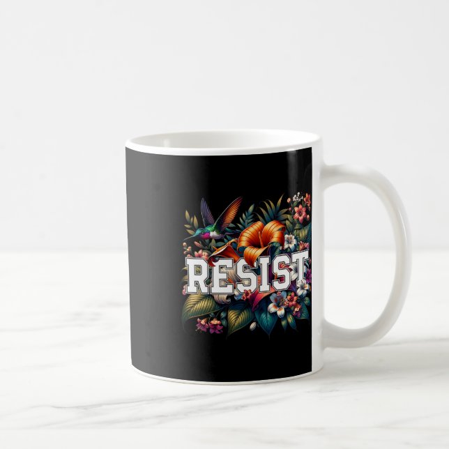 Mug Fleurs de Résistance Pas Mon Président Anti-Trump  (Droite)