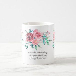 Mug Fleurs de roses rouges et roses délicates