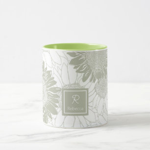 Mug Fleurs de soleil à dimensions personnalisées