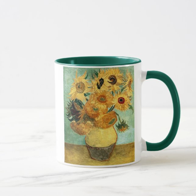 Mug Fleurs de soleil dans un vase (F455) Van Gogh Art (Droite)