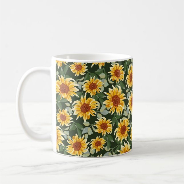 Mug Fleurs de soleil d'automne ou de printemps avec ar (Gauche)