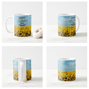 Mug Fleurs de soleil élégant élégant Meilleure maman j
