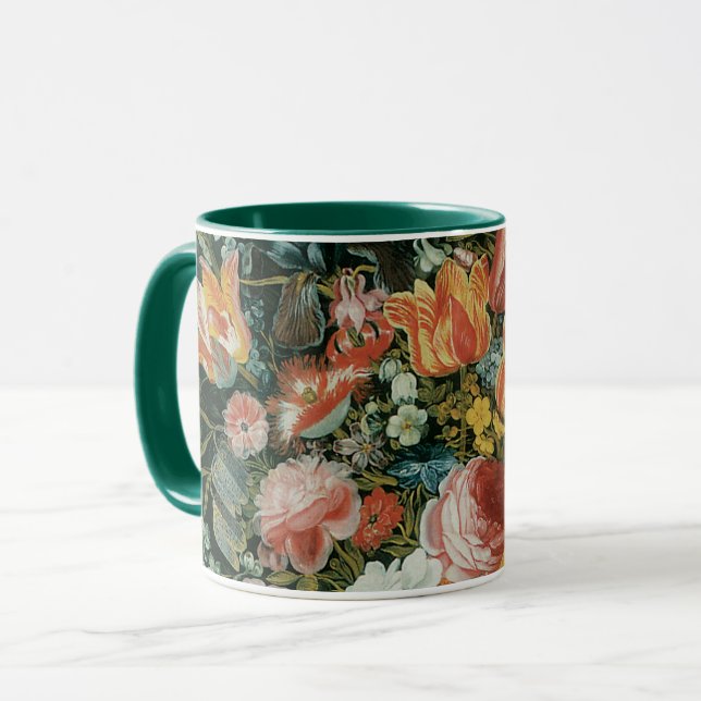 Mug Fleurs de style baroque vintage dans un vase (Devant gauche)