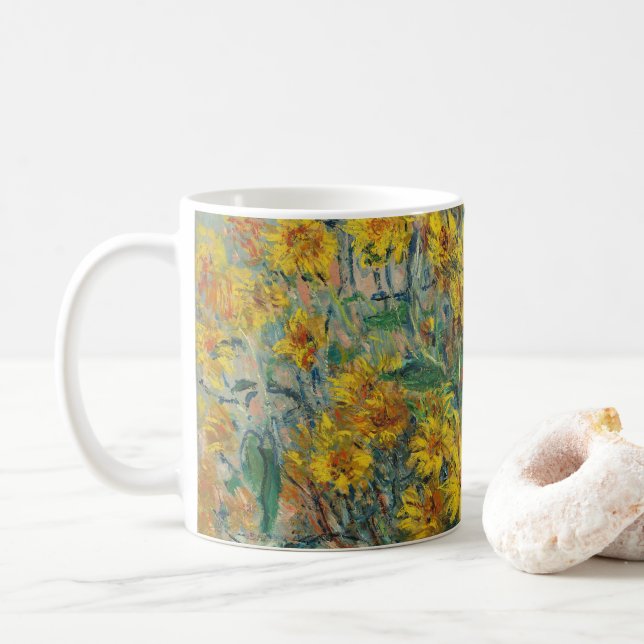 Mug Fleurs de topinambour par Claude Monet (Avec donut)
