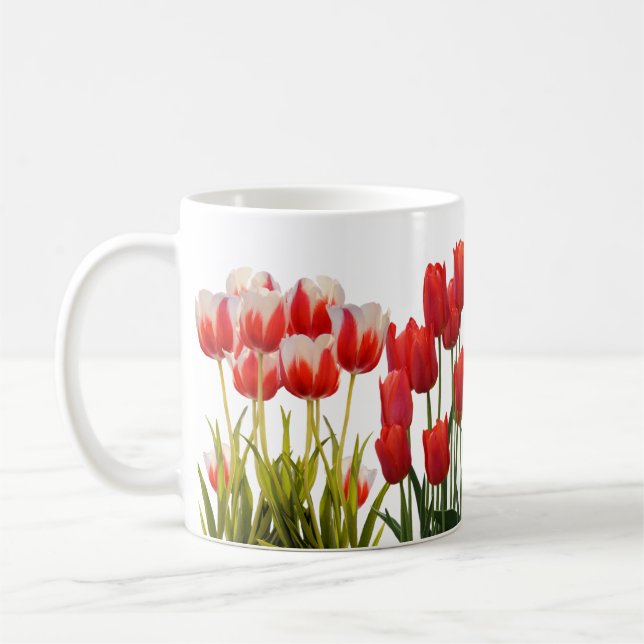 Mug Fleurs de tulipes rouges (Gauche)