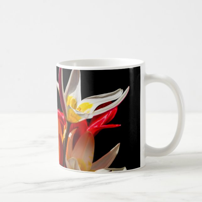 Mug Fleurs de tulipes sur fond noir (Droite)