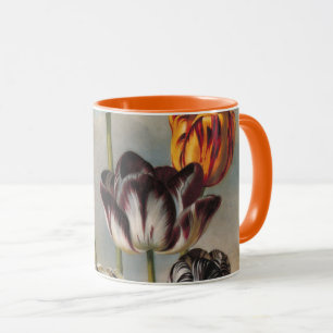 Mug Fleurs de tulipes variées vintage dans un paysage