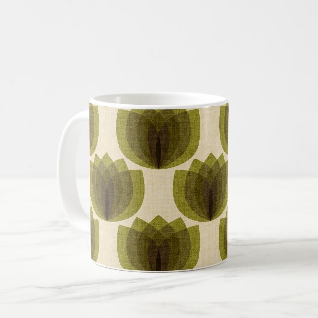 Mug Fleurs de tulipes vertes (Devant gauche)