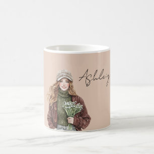 Mug Fleurs de veste burgundy féminine