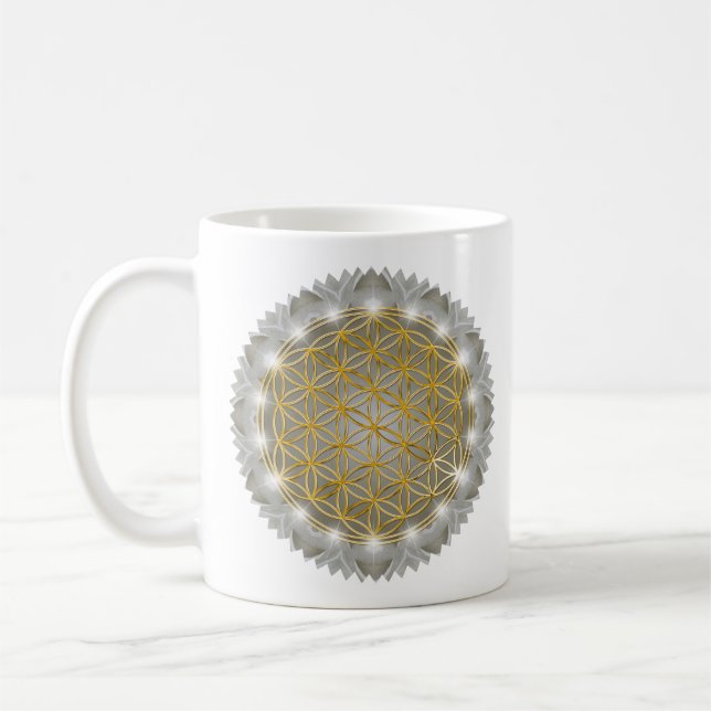 Mug FLEURS DE VIE - Géométrie Sacrée Lumière 1 (Gauche)