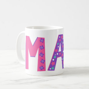 Mug Fleurs décoratives de mai étoile rose violet graph