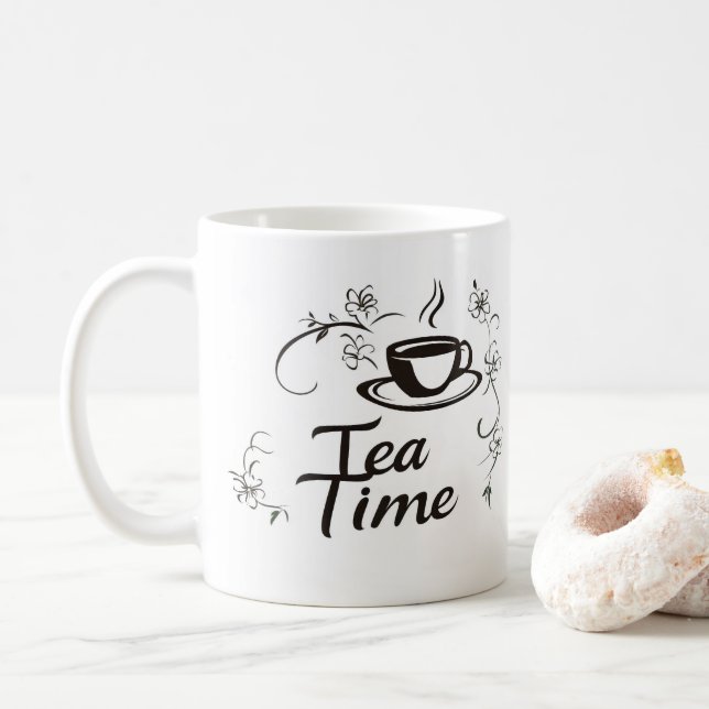 Mug Fleurs Délicates de l'Heure du Thé (Avec donut)