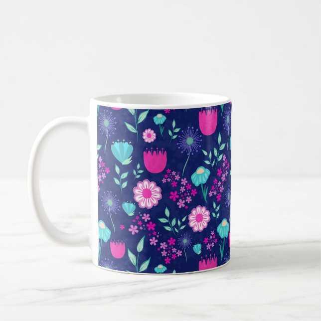 Mug Fleurs délicates et détails botaniques (Gauche)