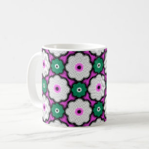 Mug Fleurs demi-teintes colorées - rose et vert