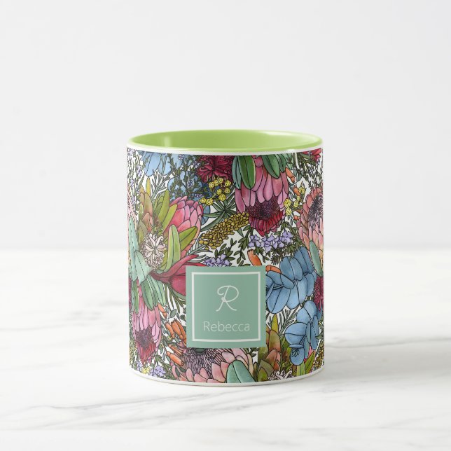 Mug Fleurs d'été australiennes romantiques personnalis (Centre)