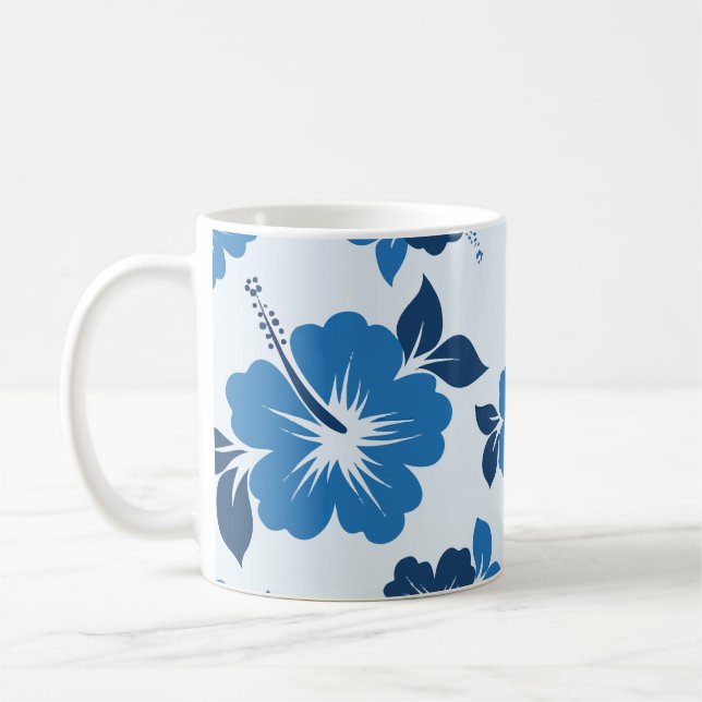 Mug Fleurs d'Hibiscus Bleus (Gauche)