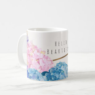 Mug Fleurs d'Hortensia & Floral Chic Or Printanier Per
