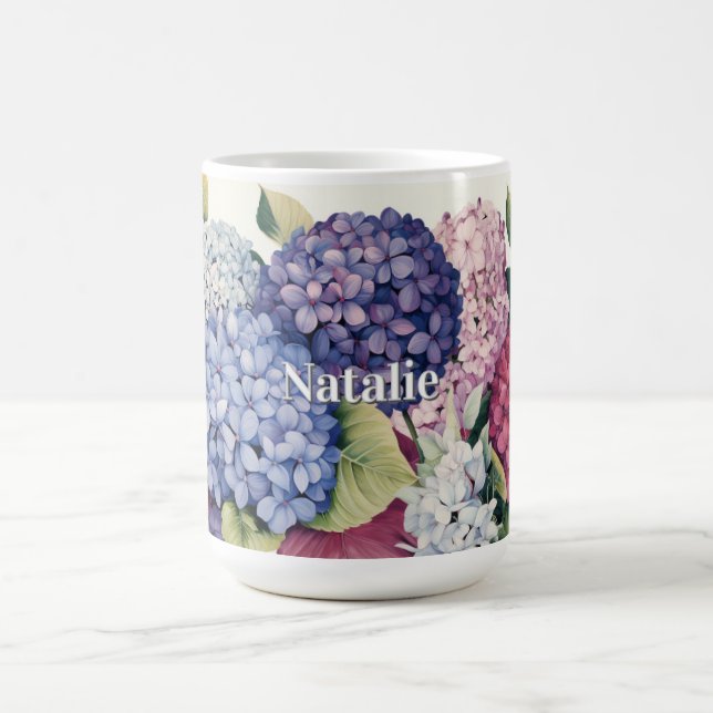 Mug Fleurs d'hortensia personnalisées (Centre)