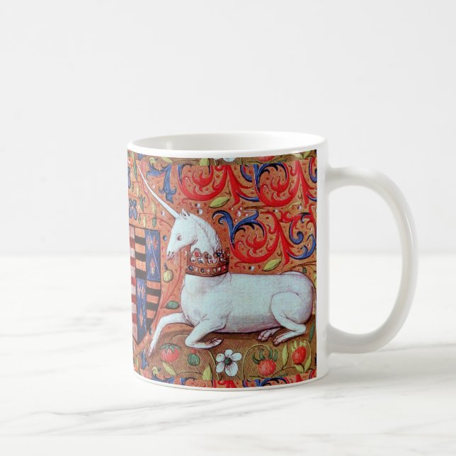 MUG FLEURS D'IMAGINAIRES UNICORNES ET MÉDIÉVAUX, MOTIF (Droite)