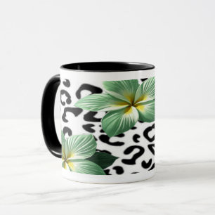 Mug Fleurs d'impression léopard tropicale