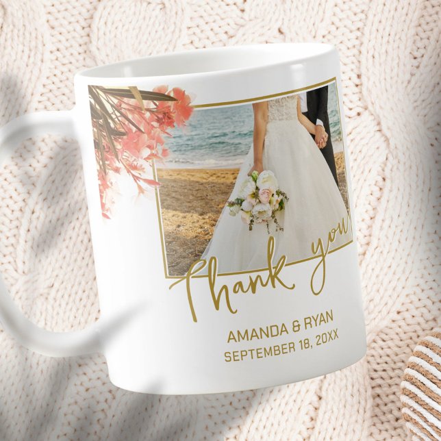 Mug Fleurs d'oléandre orange Photo Merci Mariage  (Créateur téléchargé)