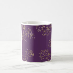 Mug Fleurs d'or Art nouveau