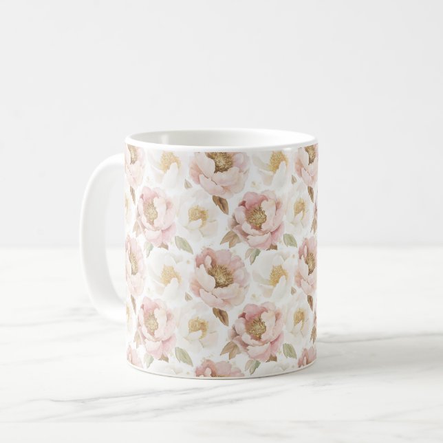 Mug Fleurs d'or rose (Devant gauche)