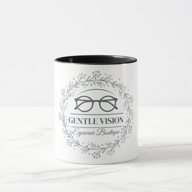 Mug Fleurs Douces Entourant des Lunettes de Lecture St (Centre)