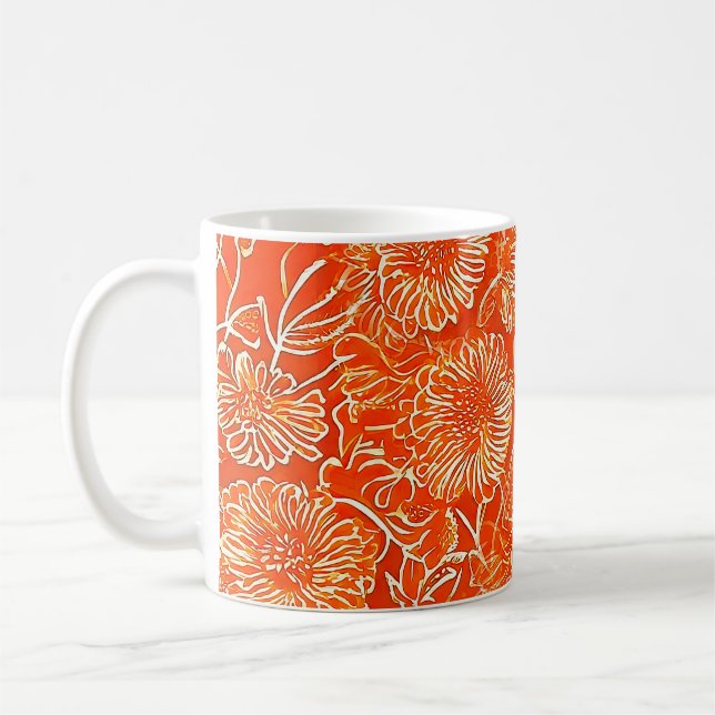 Mug Fleurs douces orange (Gauche)