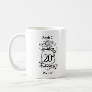 Mug Fleurs du 20e anniversaire du Mariage