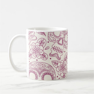 Mug Fleurs du crâne : Fête Mexicaine Sans Seamless.