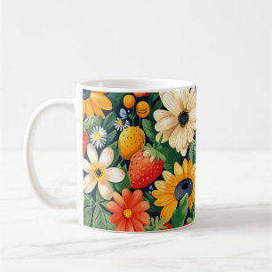 Mug Fleurs du jardin d'été Motif de fraises
