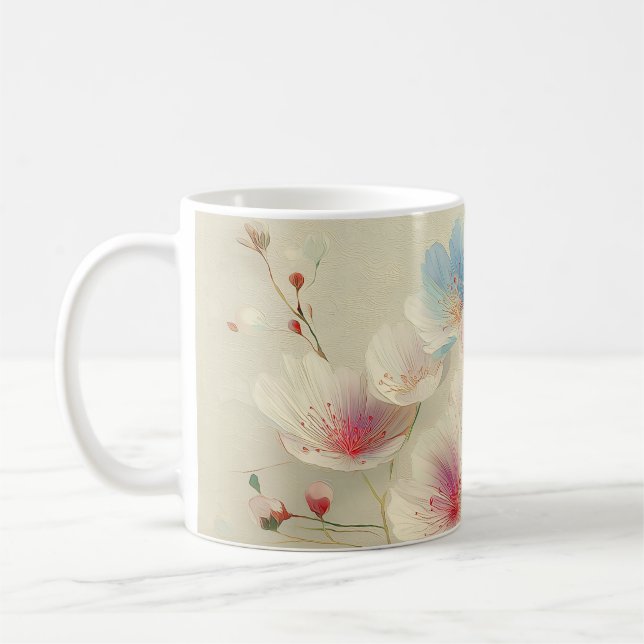 Mug Fleurs en fleurs – Art botanique pastel doux #1 (Gauche)