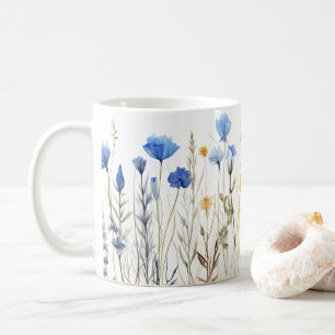 Mug Fleurs en lin verni à l'aquarelle