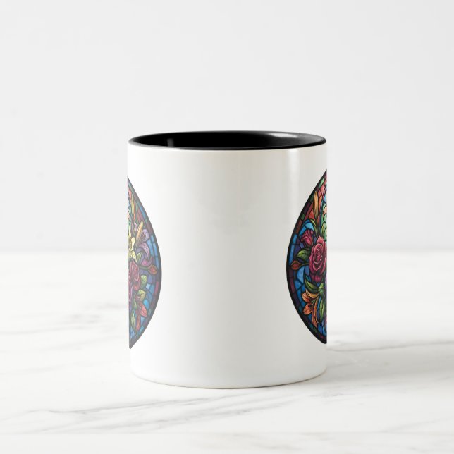 Mug Fleurs en Verre Coloré (Centre)