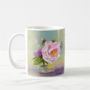 Mug Fleurs en verre Écriture d'encouragement JW