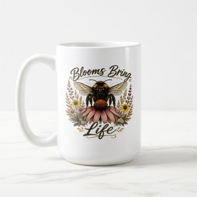 Mug Fleurs Épanouies Apportent Vie (Gauche)