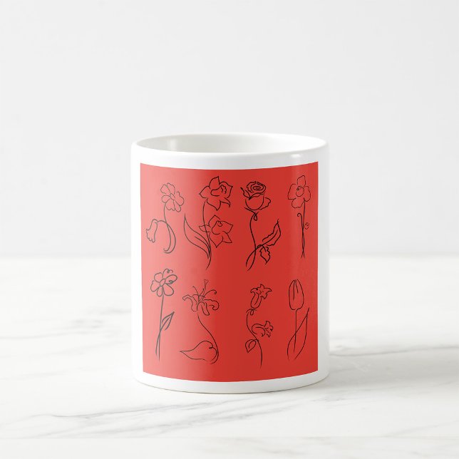 Mug Fleurs esquissées (Créateur téléchargé)