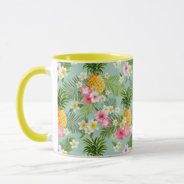 Mug Fleurs et ananas tropicaux (Gauche)