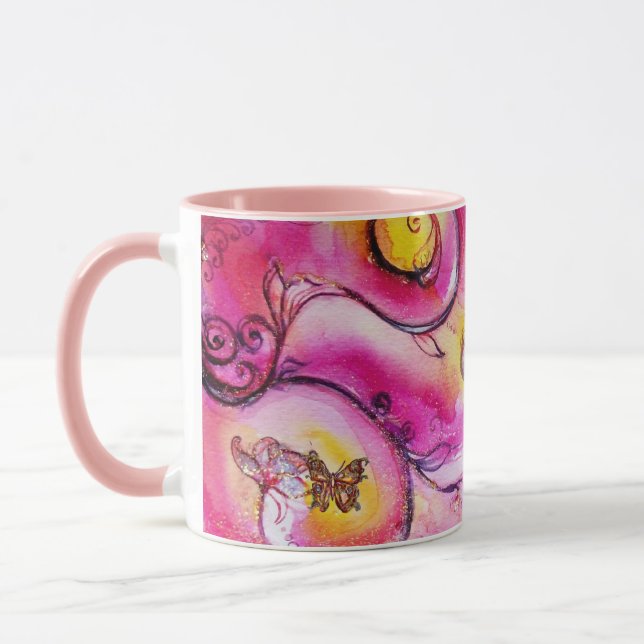 MUG FLEURS ET BUTTERFLITS BLANCS (Gauche)
