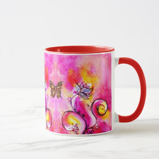 MUG FLEURS ET BUTTERFLITS BLANCS (Droite)