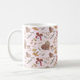 Mug Fleurs et Cœurs en Papier Vintage