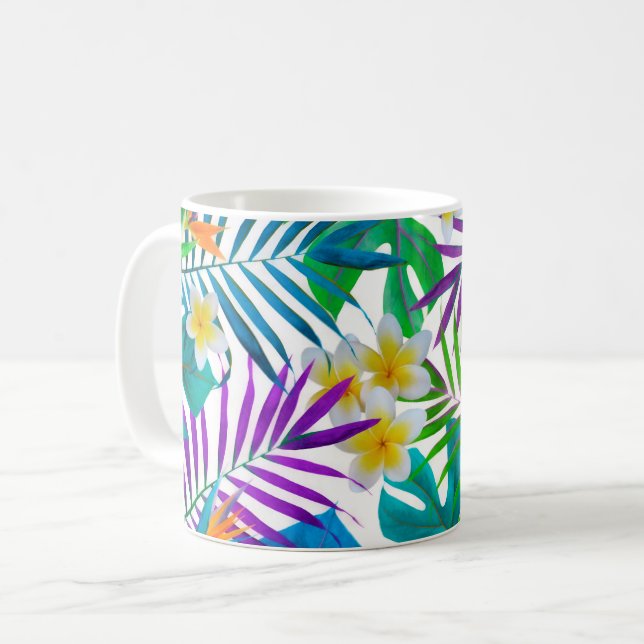 Mug Fleurs et Feuilles tropicaux (Devant gauche)