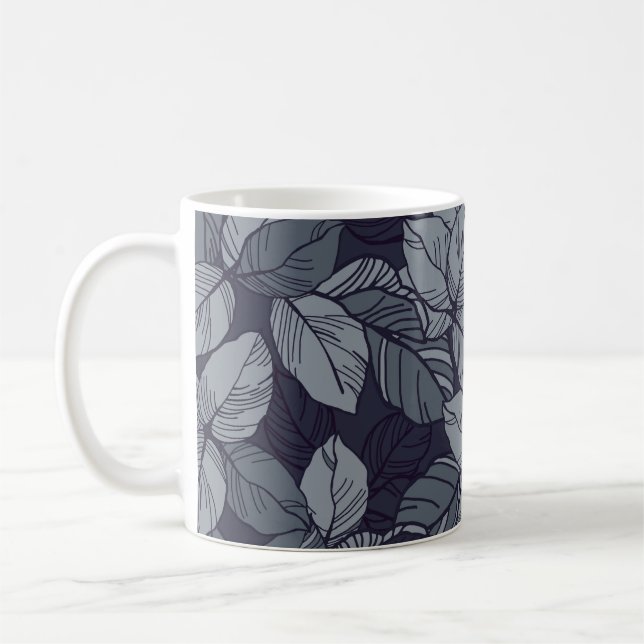 Mug Fleurs et motif feuille, tropicale,  (Gauche)
